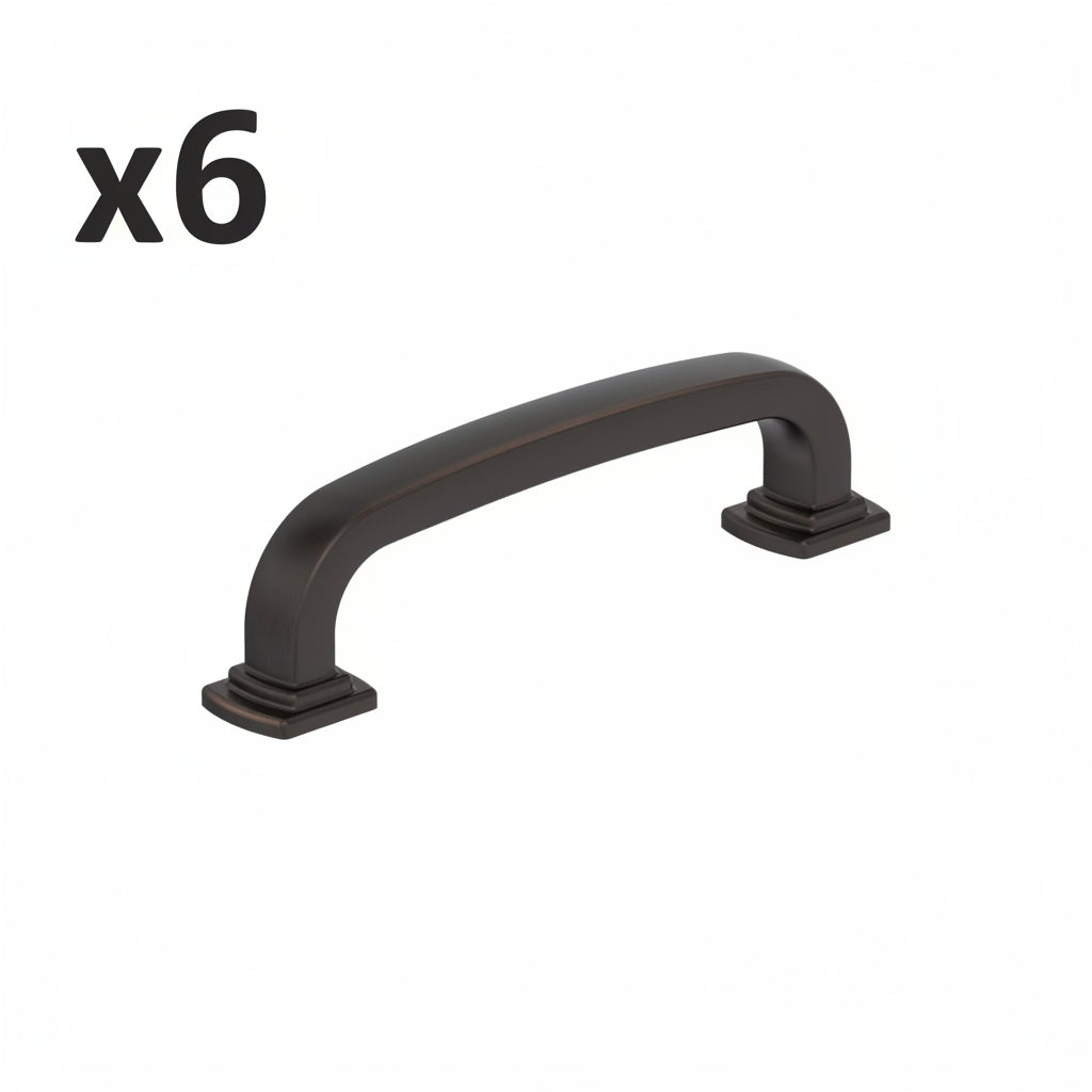 6 x Amerock BP36894 Surpass 3-3/4 Inch Center to Center Handle Cabinet Pull Oil Rubbed Bronze