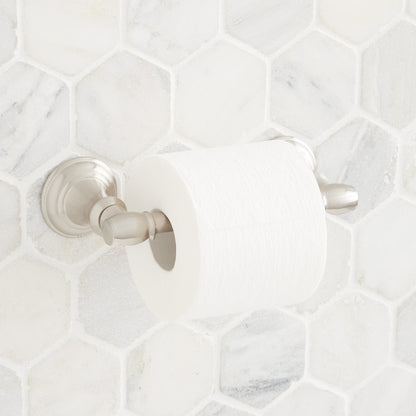 Signature Hardware 948235 Beasley Wall-Mounted Toilet Paper Holder Brushed Nickel