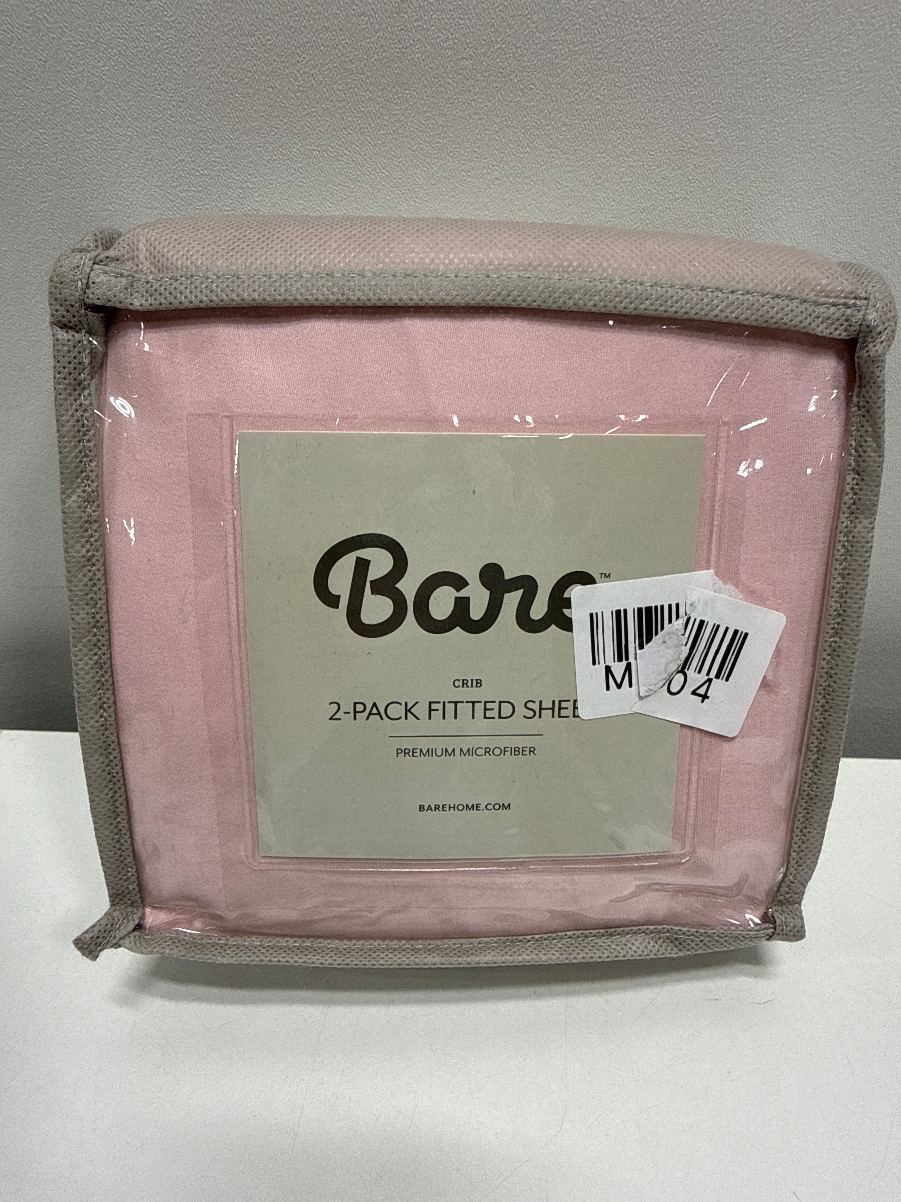 Bare Home 2-Pack Fitted Crib Sheets - Premium 1800 Ultra-Soft Microfiber - Breathable - Baby Sheet - for Boys & Girls - Fits Standard Crib and Toddler Mattresses (Pink Slipper/Cloud Grey)