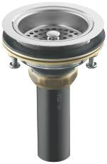Kohler K-8801 Duostrainer Basket Strainer with Sink Drain and Tailpiece Polished Chrome Sink Accessories and Parts Kitchen Sink Accessories Basket