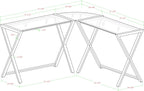 Walker Edison Wright Modern X Leg Glass Top Corner Gaming Desk 51 Inch Black - *Furniture & Organization