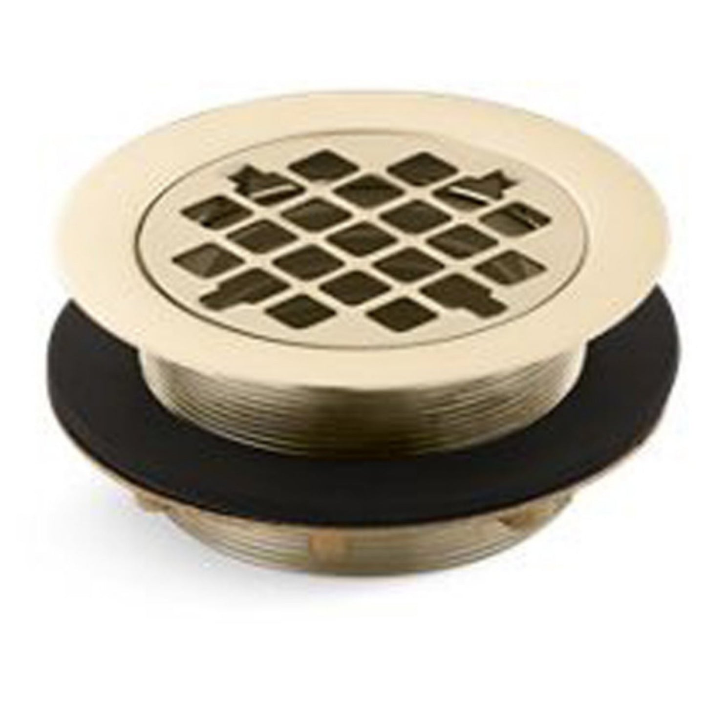 Kohler K-9132 4-3/8" Round Shower Drain with Gasket French Gold Showers Shower Drains Standard Drains