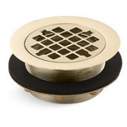 Kohler K-9132 4-3/8" Round Shower Drain with Gasket French Gold Showers Shower Drains Standard Drains