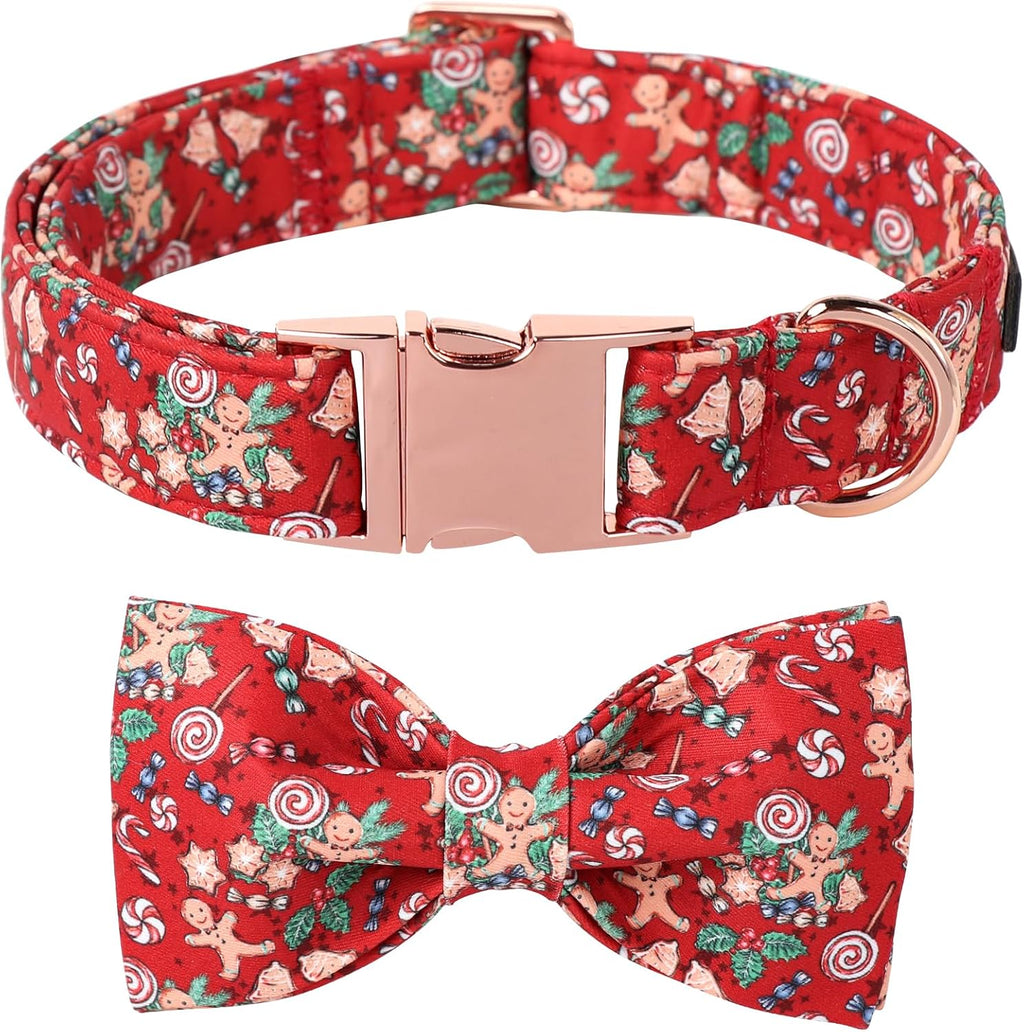 Lionet Paws Christmas Dog Collar Cute Winter Pink Dog Collar for Large Dogs Adjustable Cotton Gloves Pet Collars