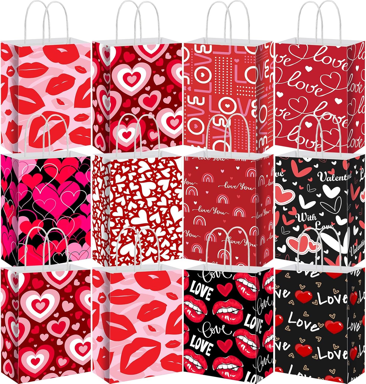 Skyygemm 200 Pcs Mother’s Day Gift Paper Bags Bulk Mothers Day Bags Mothers Day Gift Bags Mothers Day Bags with Handles