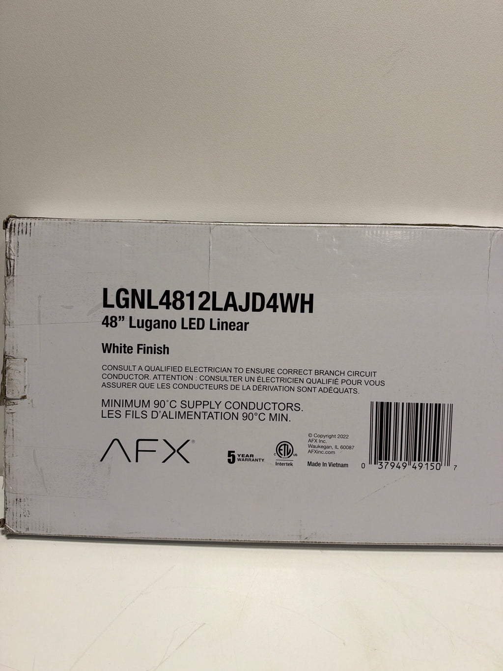 AFX Lugano 48"x12" LED Linear Flush Mount - White