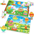 2Pack Easter Wooden Peg Puzzles Educational Learning Puzzles Easter Toys Gifts Party Favors - *Kids