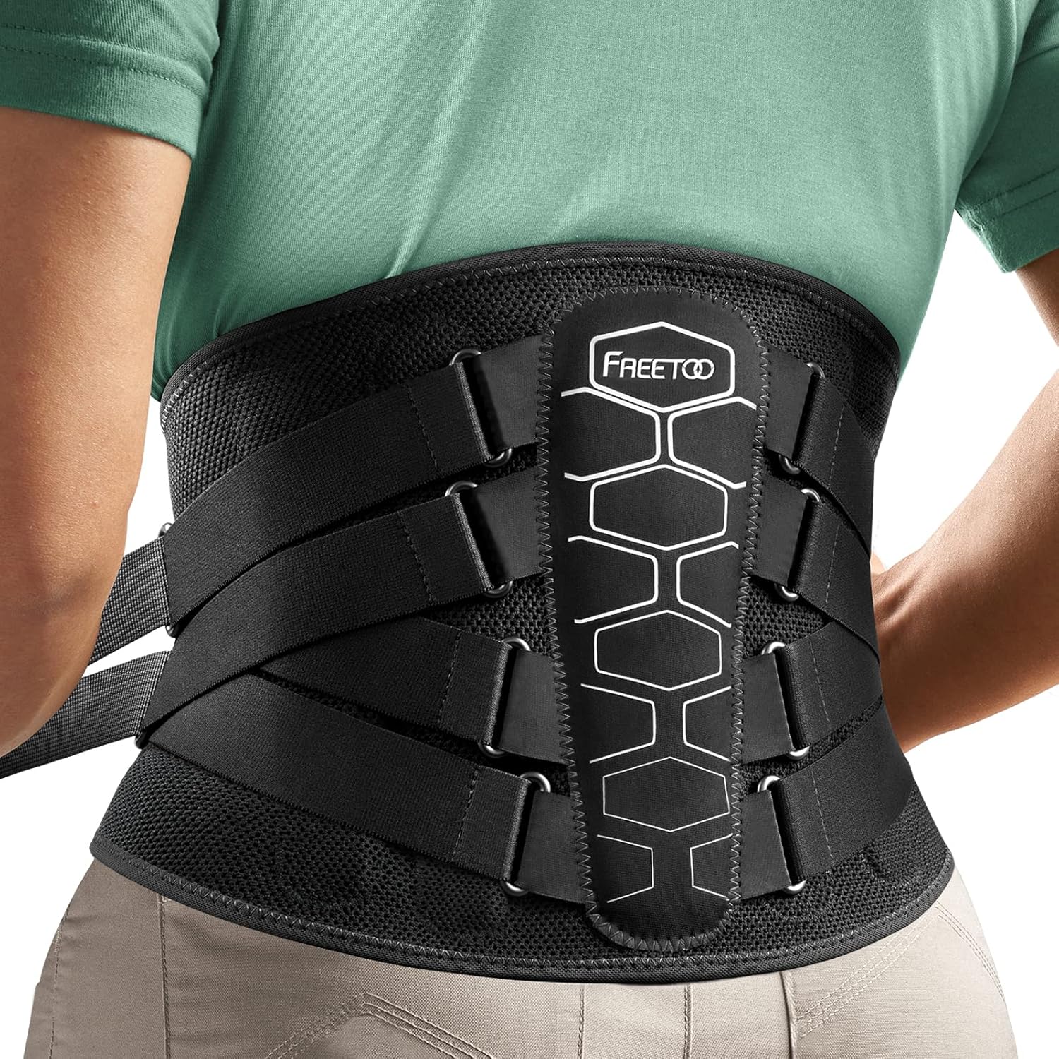 FREETOO Back Brace for Lower Back Pain Relief with Pulley System,Lumbar Support Belt for Men & Women with Lumbar Pad
