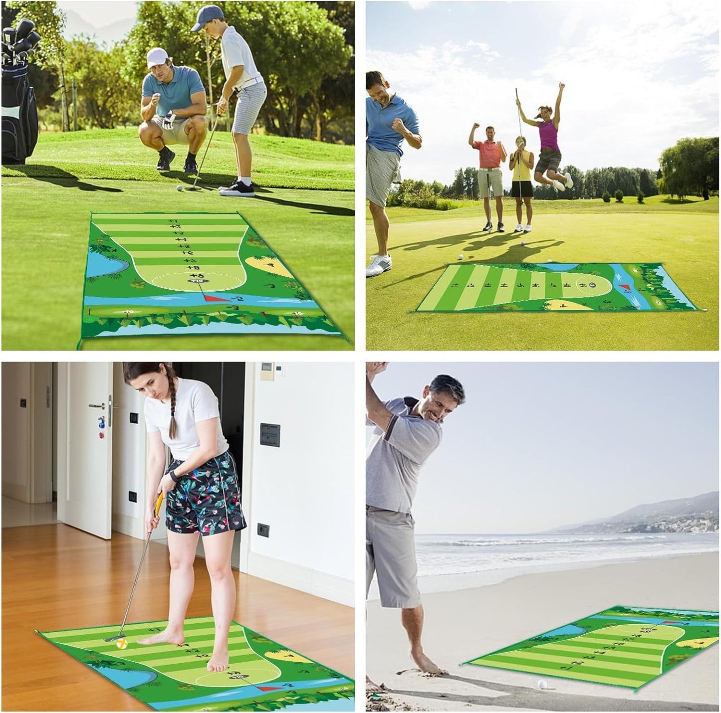 Golf Chipping Game 6x4 Ft Battle Royale Golf Game Indoor Outdoor Golf Game Set Game Mats Velcro Golf Chipping Game