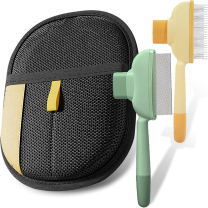 CEUIT Pet Hair Removal Glove, Self Cleaning Pet Flea Comb Grooming Brush & Cat Brush - 3-in-1 Electrostatic Gloves Pet Hair Remover for Furniture, Clothes, Bedding