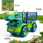 Dinosaur Truck Toys Tyrannosaurus Transport Car Carrier Truck Toy 8 Dino Figures Jurassic Set - *Kids