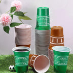 Zhehao 120 Pcs Football Theme Plastic Cups Bulk 16 oz Disposable Cups Tableware for Drinks Treats Sports Game Day