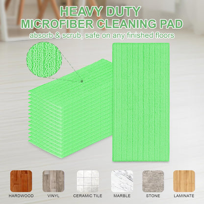 20 Pack Microfiber Mop Refill Pad Compatible with Swiffer WetJet Mop for Floor Cleaning, Semi-Disposable Replacement Mop Pads Machine Washable