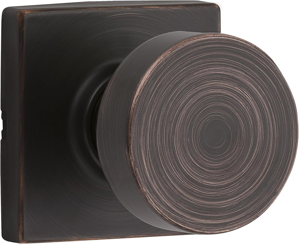 Kwikset Pismo Passage Door Knobset with Square Rose - Venetian Bronze - 720PSKSQT-11P