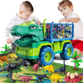 Dinosaur Truck Toys Tyrannosaurus Transport Car Carrier Truck Toy 8 Dino Figures Jurassic Set - *Kids