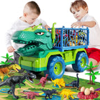 Dinosaur Truck Toys Tyrannosaurus Transport Car Carrier Truck Toy 8 Dino Figures Jurassic Set - *Kids