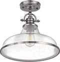 Quoizel Grant 13 1/2’’ High Brushed Nickel Ceiling Light - *Lighting & Electrical