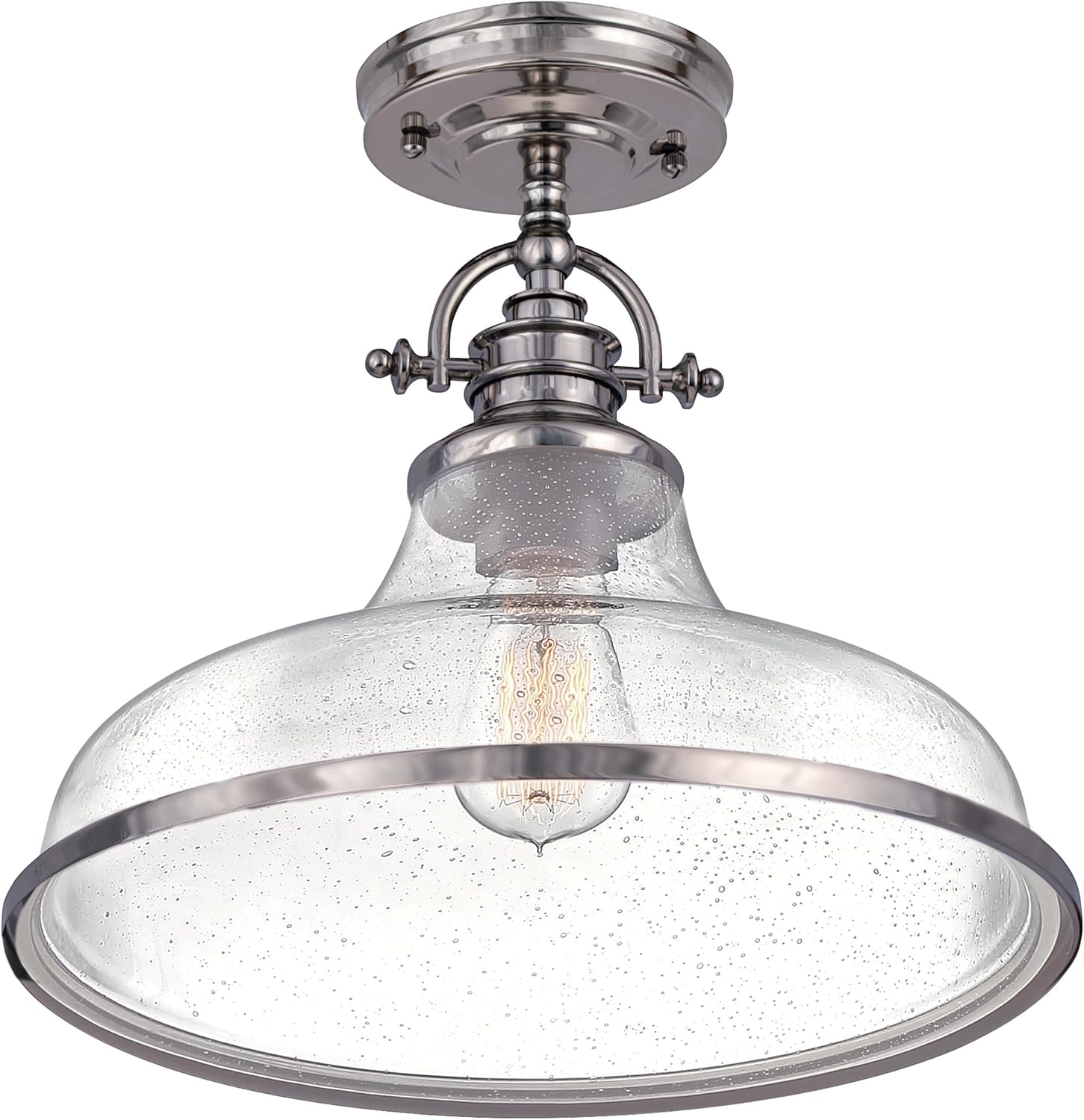 Quoizel Grant 13 1/2’’ High Brushed Nickel Ceiling Light - *Lighting & Electrical