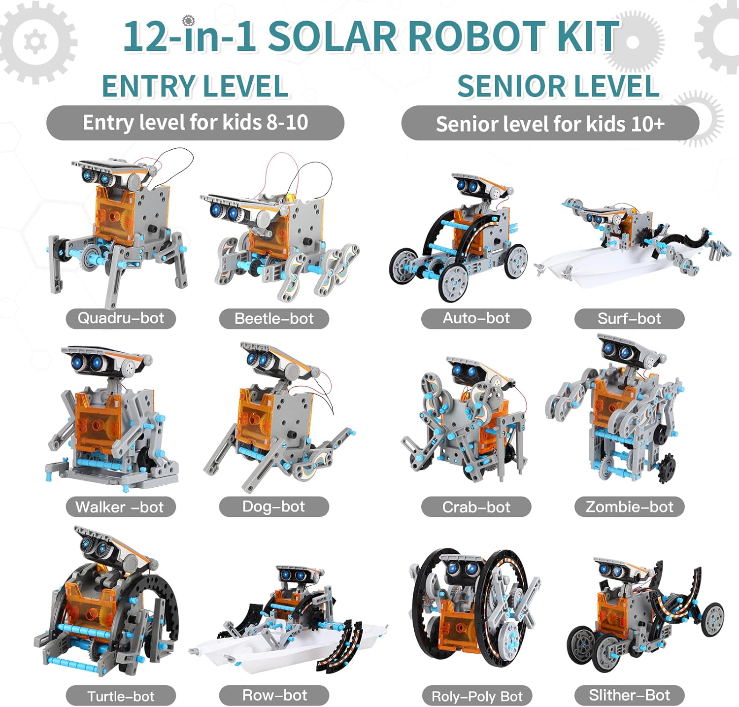 Lucky Doug Toys 12-in-1 STEM Solar Robot Kit - *Kids