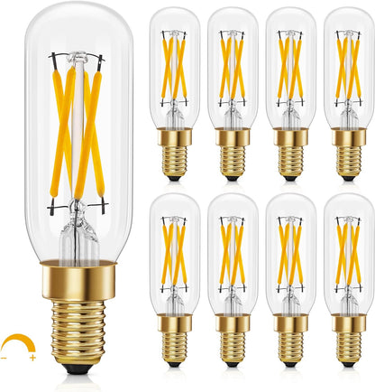 E12 LED Light Bulb 4W Dimmable 40W Equivalent 8-Pack, T6 E12 Candelabra Bulb 400LM LED Filament Bulbs 2700K Warm White with Clear Glass for Chandeliers, Ceiling Fan,Pendant,Wall Sconce,CRI 85+