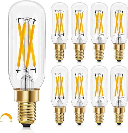 E12 LED Light Bulb 4W Dimmable 40W Equivalent 8-Pack, T6 E12 Candelabra Bulb 400LM LED Filament Bulbs 2700K Warm White with Clear Glass for Chandeliers, Ceiling Fan,Pendant,Wall Sconce,CRI 85+