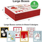 Excello Global Set of 18 Christmas Gift Boxes - Assorted Sizes and Designs - *Christmas & Seasonal