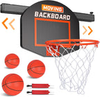 Moving Basketball Hoop Indoor for Kids and Adults Pro Mini Basketball Hoop Over The Door with 3 Balls & 2 Air Pump Toys