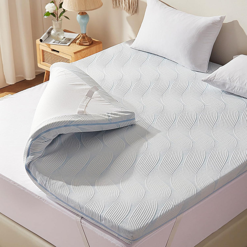 3 Inch Mattress Topper Twin Dual Layer Gel Memory Foam Mattress Topper with Removable Cover - *Bedding