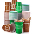 Zhehao 120 Pcs Football Theme Plastic Cups Bulk 16 oz Disposable Cups Tableware for Drinks Treats Sports Game Day