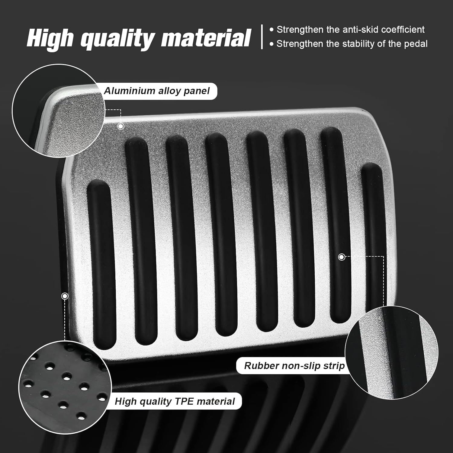 KVR Foot Pedal Pads Set for 2016-2023 Model 3/Y Non-Slip Aluminum Performance Pedal Covers Car AccessoriesNew