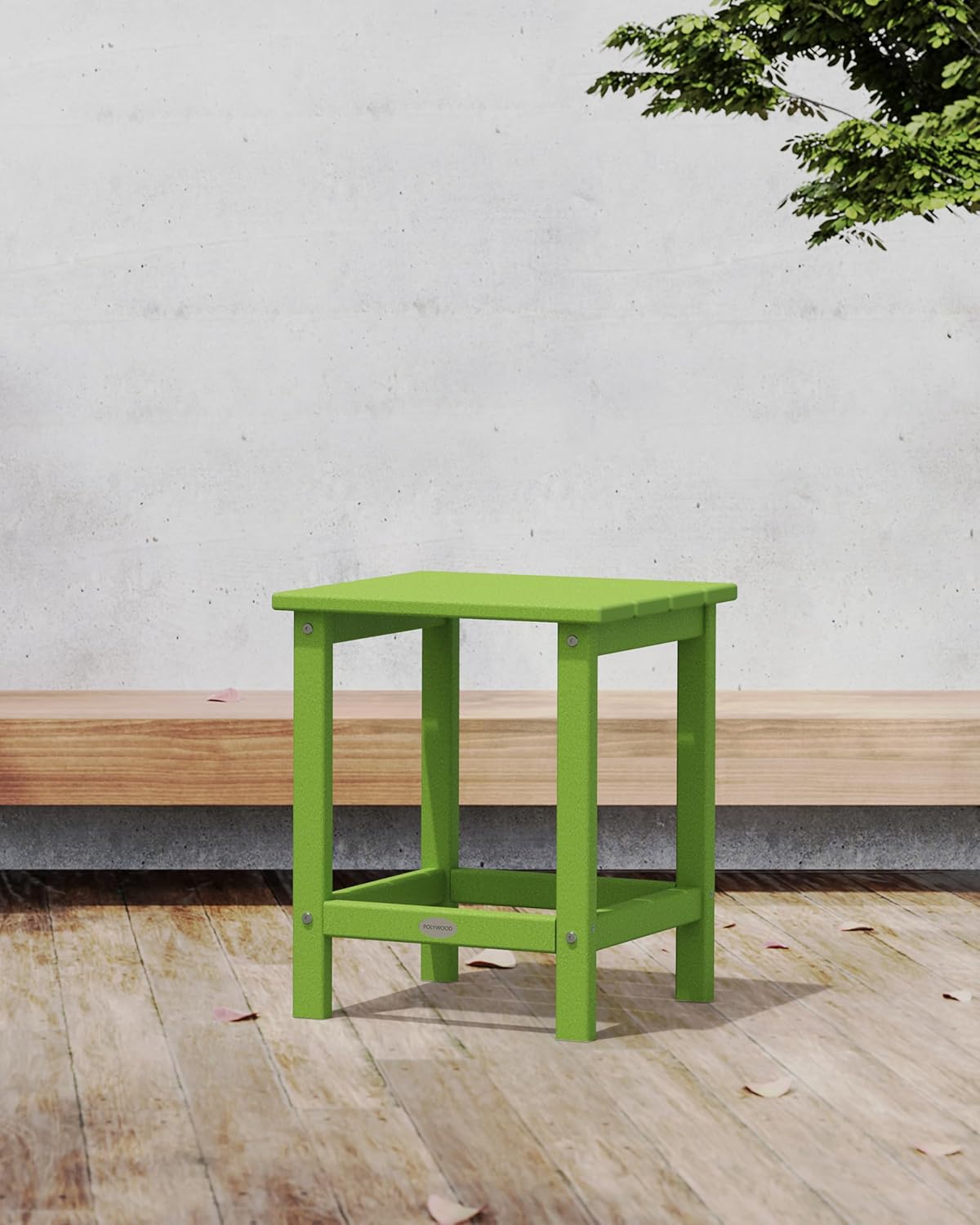 Polywood Long Island 18" Side Table in Lime