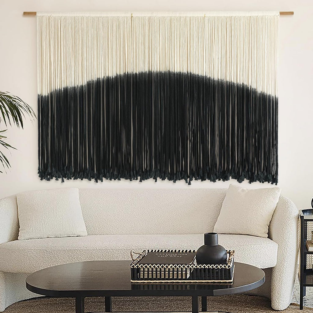 Flber Tie-Dye Macrame Wall Hanging Large Bohemian Yarn Tapestry Macrame Home Décor 57’’W*35’’L - *Home Decor & Curtains