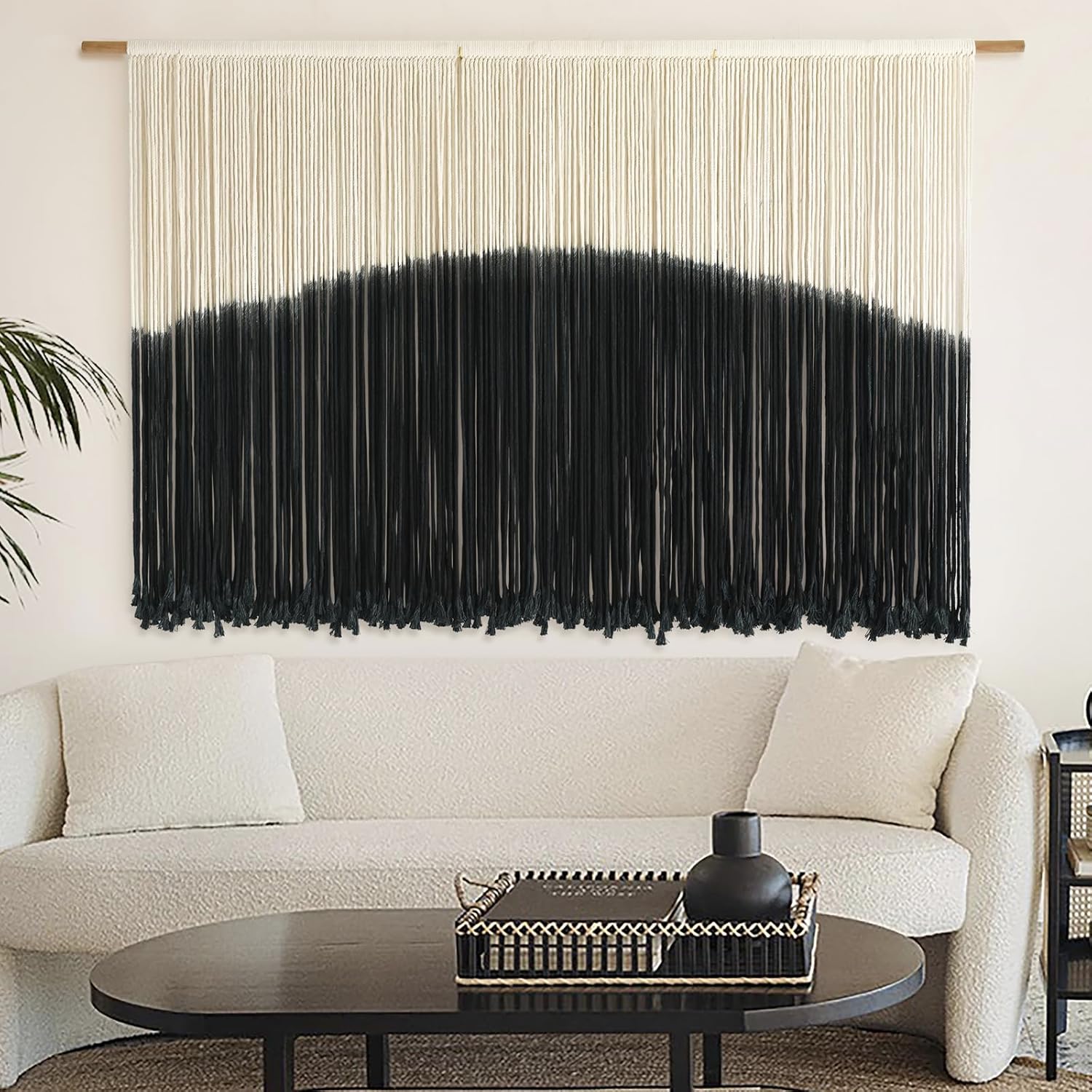 Flber Tie-Dye Macrame Wall Hanging Large Bohemian Yarn Tapestry Macrame Home Décor 57’’W*35’’L - *Home Decor & Curtains