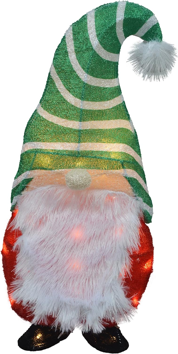 Candy Cane Lane 20" Gnome Outdoor 3D LED Yard Decor Holiday Display, Multi