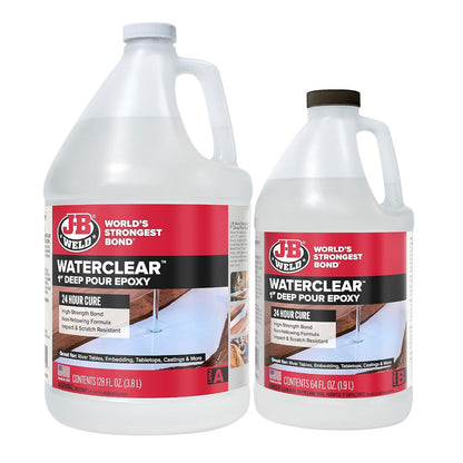 J-B Weld 1" Deep Pour Epoxy WaterClear, 24 Hour Cure, 1", 1.5 Gallon Kit