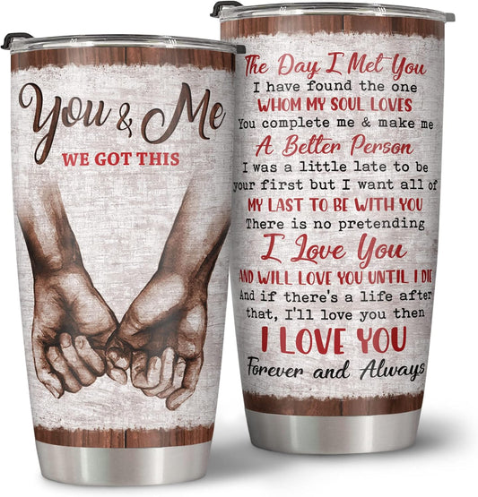 Valentine's Day Birthday Gifts for Her Him Romantic Gifts I Love You Gifts for Her Him Boyfriend Girlfriend Wife Husband Fiance Gifts for Birthday Wedding Anniversary 20Oz Tumbler