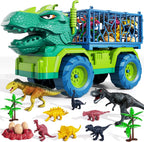 Dinosaur Truck Toys Tyrannosaurus Transport Car Carrier Truck Toy 8 Dino Figures Jurassic Set - *Kids