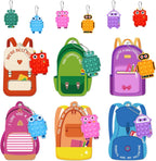 48 Pack Valentines Day Cards Gifts for Kids School Classroom Pop Fidget Keychains Valentines for Kids Class Prizes