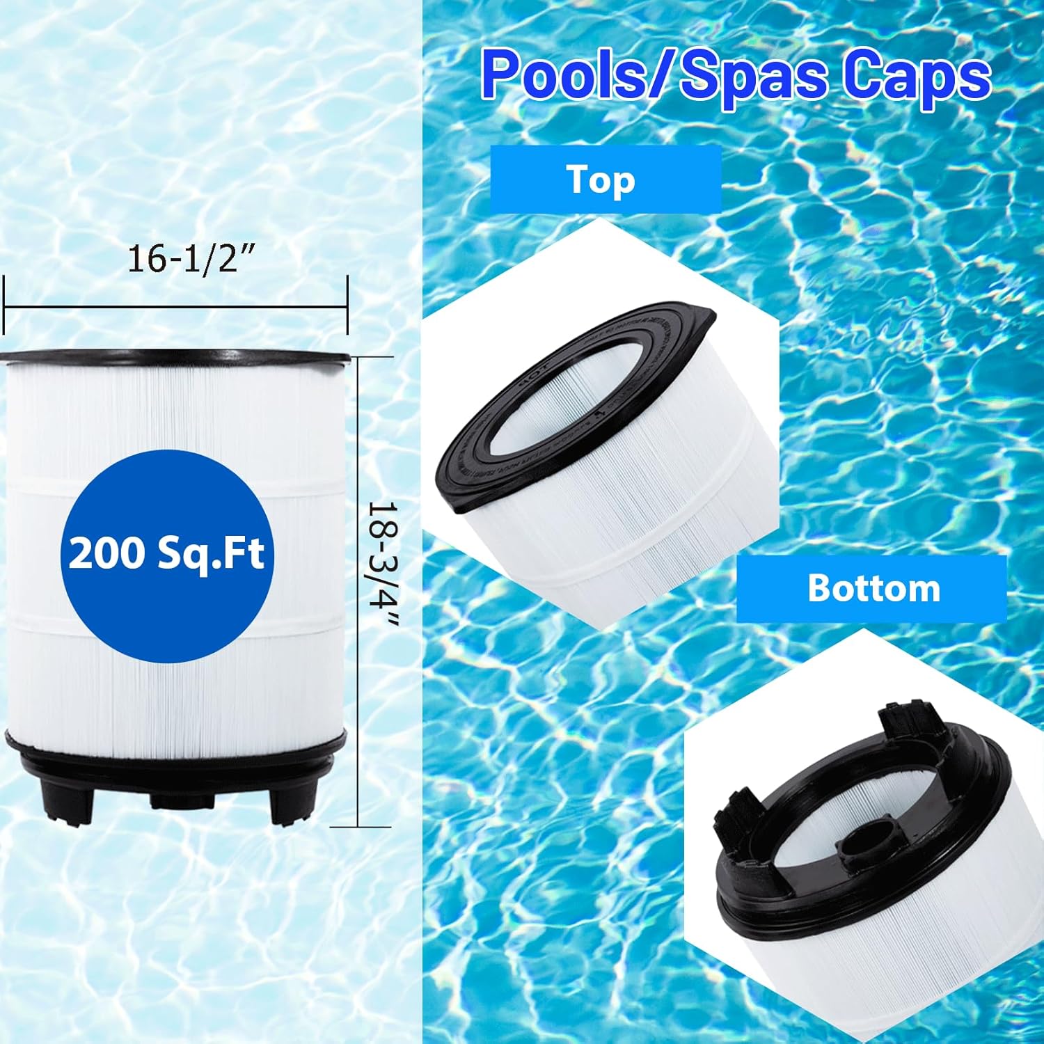 HANXER® 25022-0201S Pool Filter Cartridge Replaces for S7M120 Outer Filter Cartridge Sta-Rite System 3 SR300 Swimming