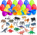 24 Pack Prefilled Easter Eggs with Animal Dinosaur Figures - *Christmas & Seasonal