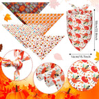 Frienda 20 Pieces Thanksgiving Dog Bandana Fall Pet Bandana Adjustable and Reversible Triangle Scarf Turkey Maple Leaf