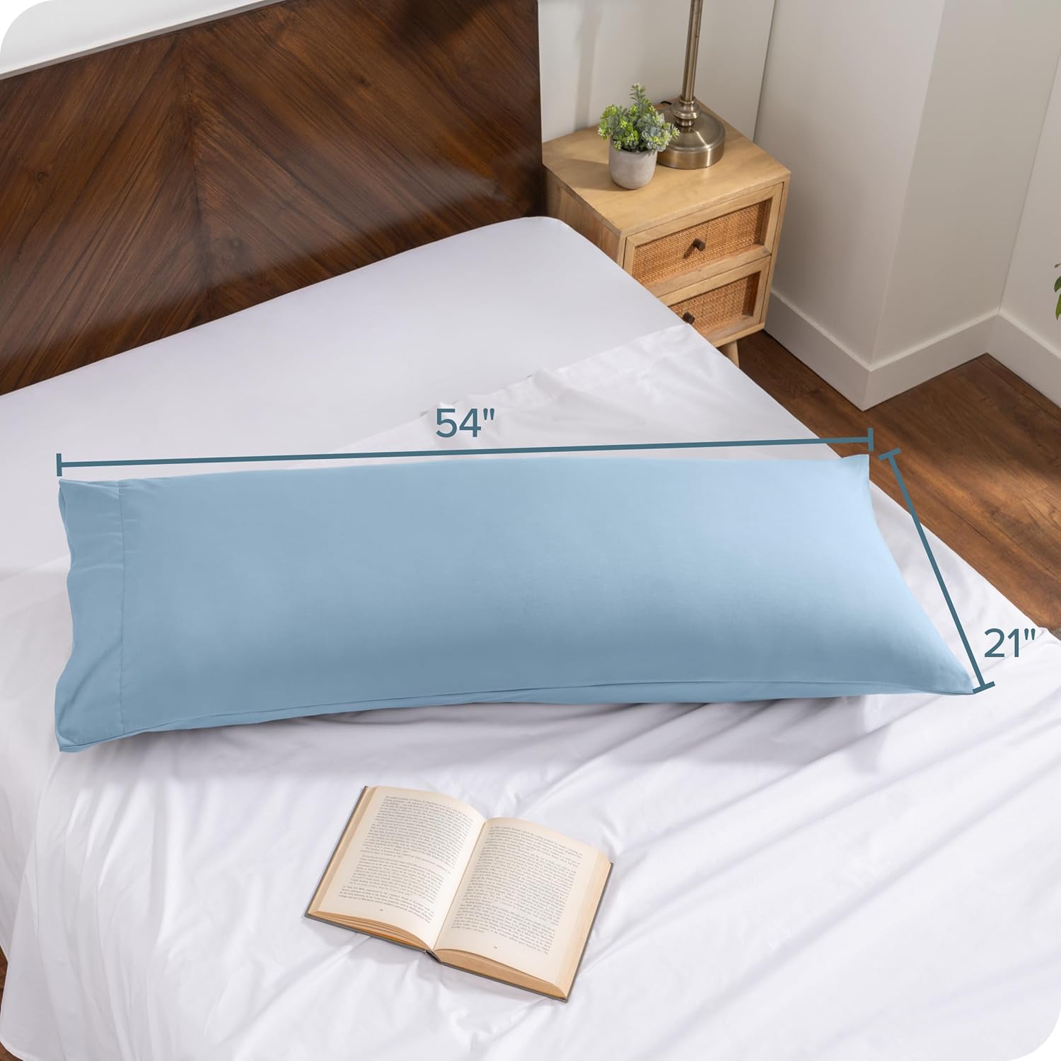 Bare Home Microfiber Envelope Pillowcases - Light Blue