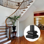 Therwen 40 Sets Wrought Iron Balusters Square Stair Iron Balusters Hollow Straight Bar Metal Baluster Shoes Stair Flat