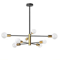 TOZING 8-Light Gold Rustic Industrial Mid Century Sputnik Linear Chandelier Hanging Fixture Ceiling Light for Kitchen Island
