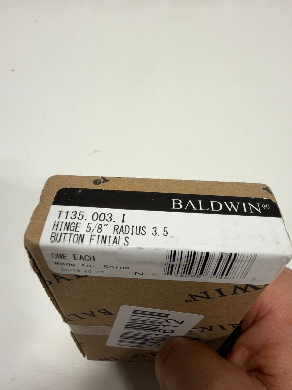 Baldwin 1135003I Radius Mortise Hinge, Lifetime Brass