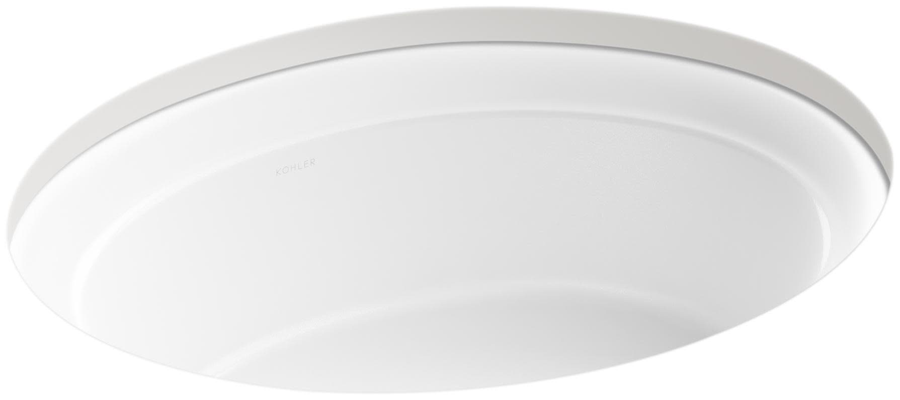 Kohler K-21782-0 Artifacts 21 1/4" Oval Undermount Bathroom Sink, White