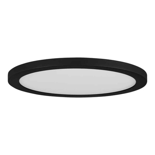 Commercial Electric 15 in. Black Ultra-Low Profile LED Flush Mount 5CCT 2-Pack