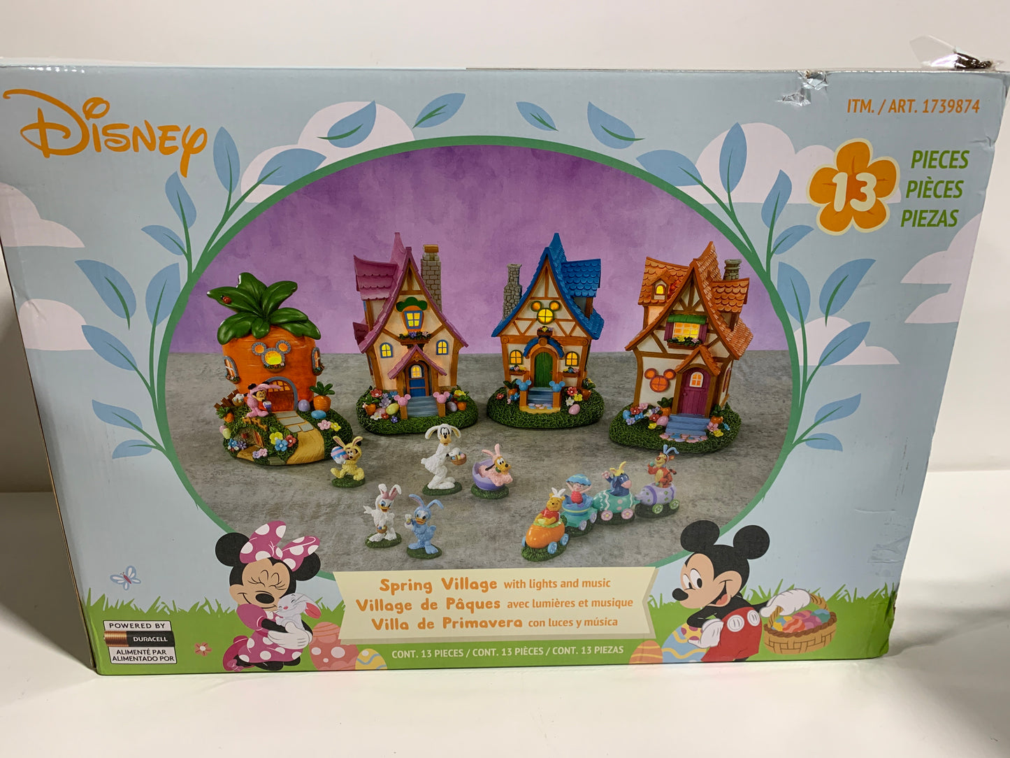Disney Musical Light-up Spring Village Set 13-Piece, Easter, Holiday Set