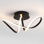 Chantelle 19.5" 1-Light Modern Minimalist Aluminum Loop Integrated LED Semi Flush Mount, Nickel
