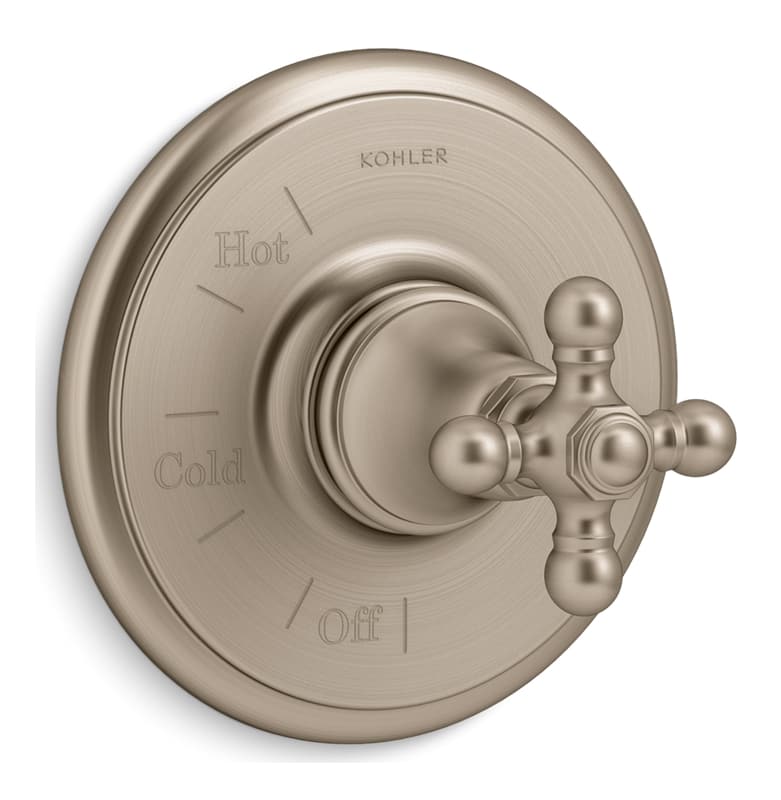 Kohler TS72767-3-BV Artifacts Rite-Temp Valve Trim with Cross Handle